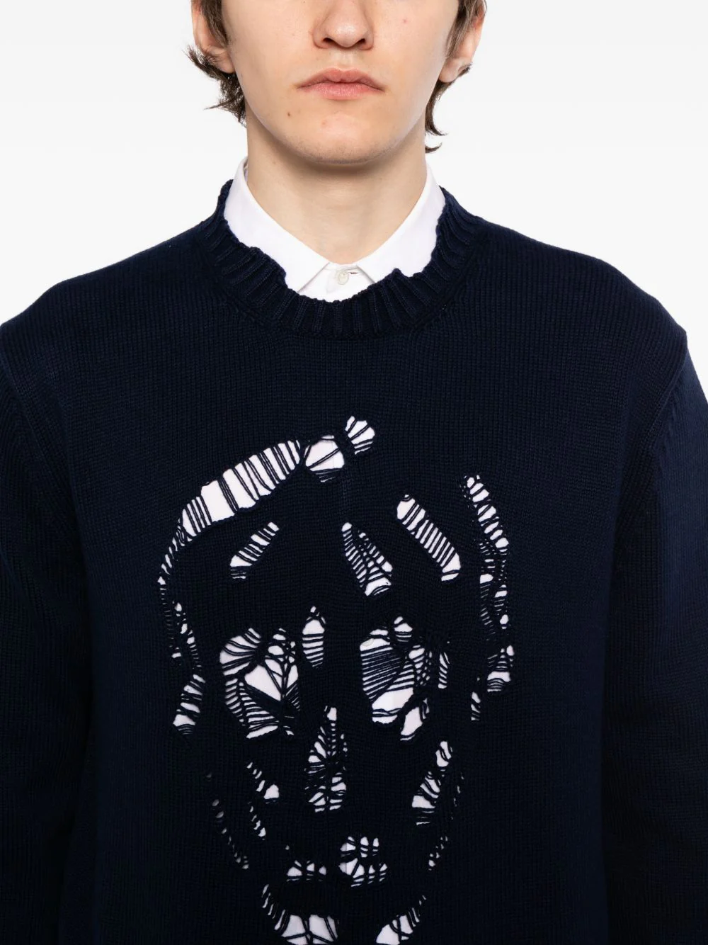 Skull-Distressed Sweater - Image 5
