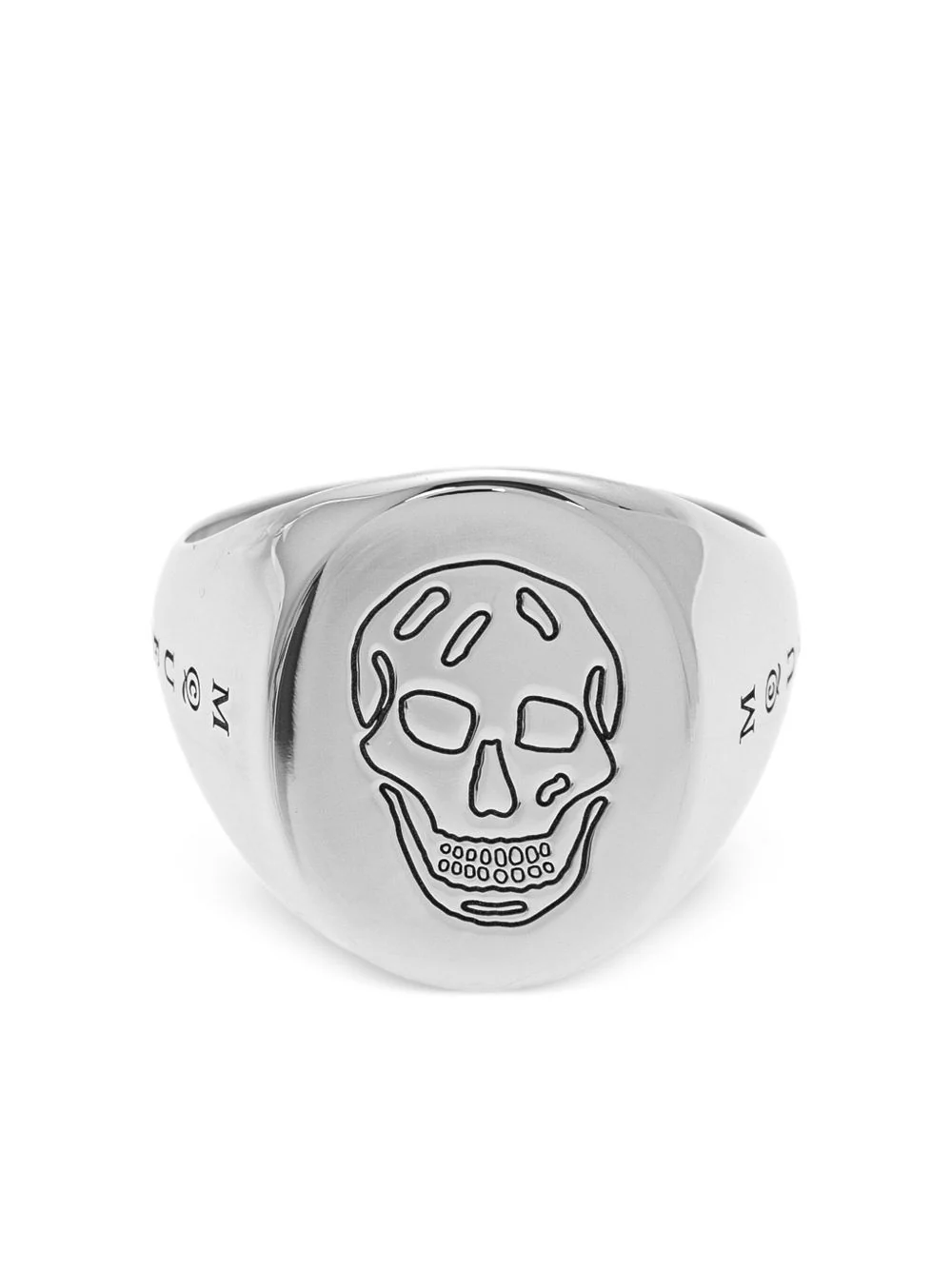 Skull-Embossed Signet Ring - Image 3