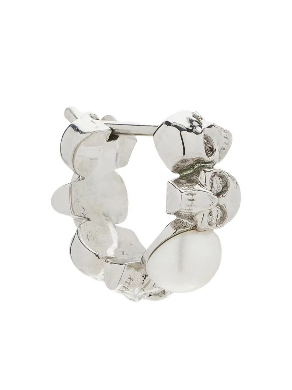 Skull Pearl-Embellished Earring