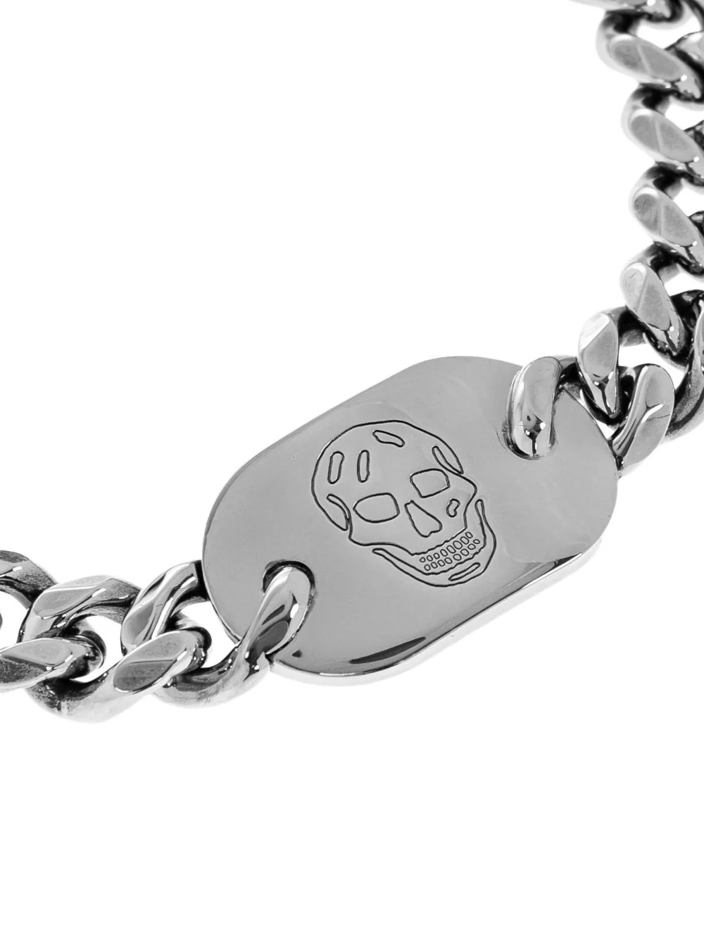 Skull-Plaque Curb-Chain Bracelet - Image 3