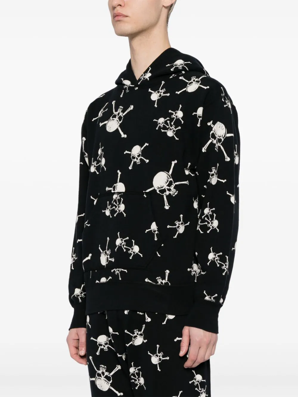Skull-Print Cotton Hoodie - Image 3
