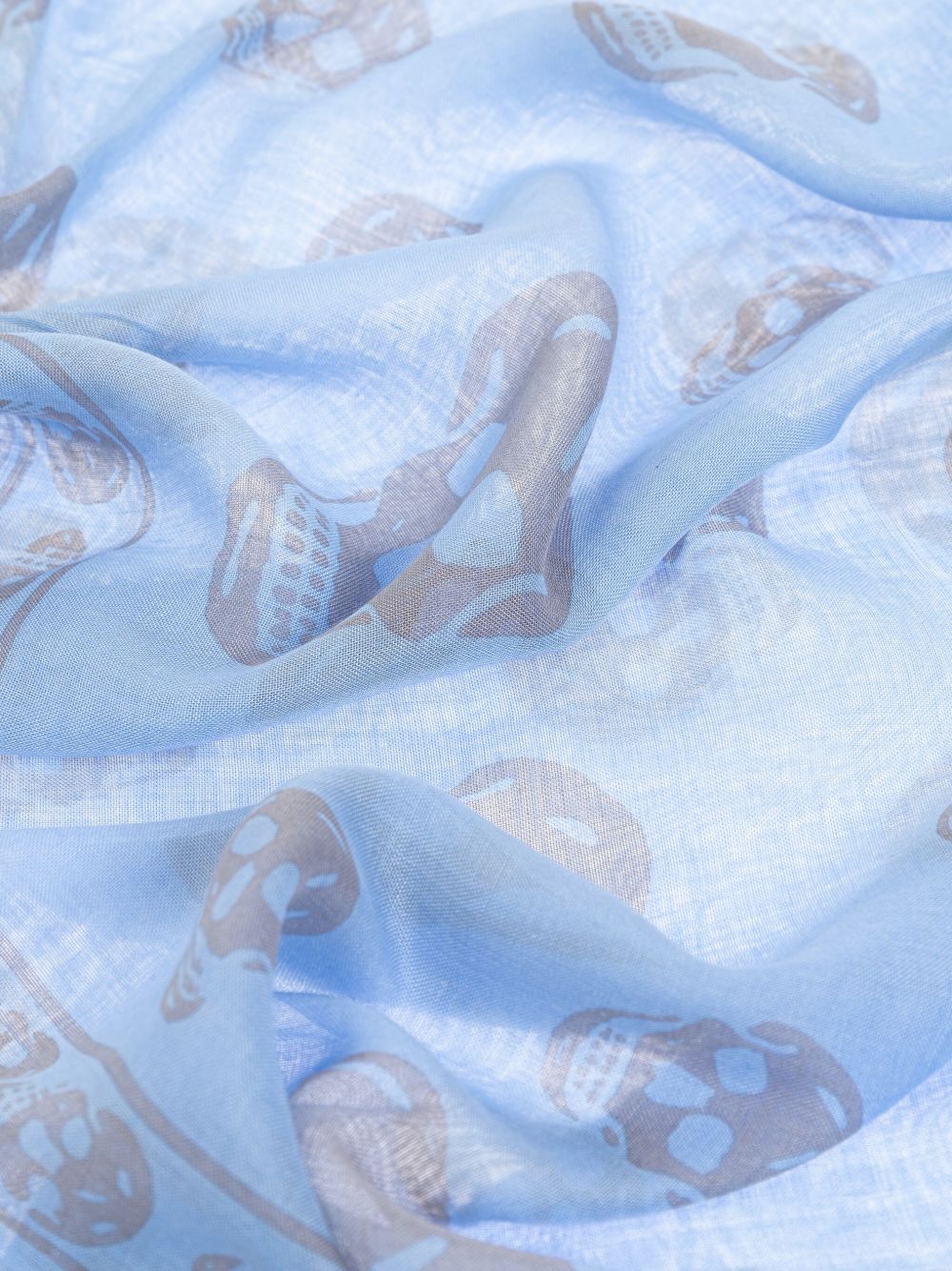 Skull-Print Fringed Scarf - Image 3