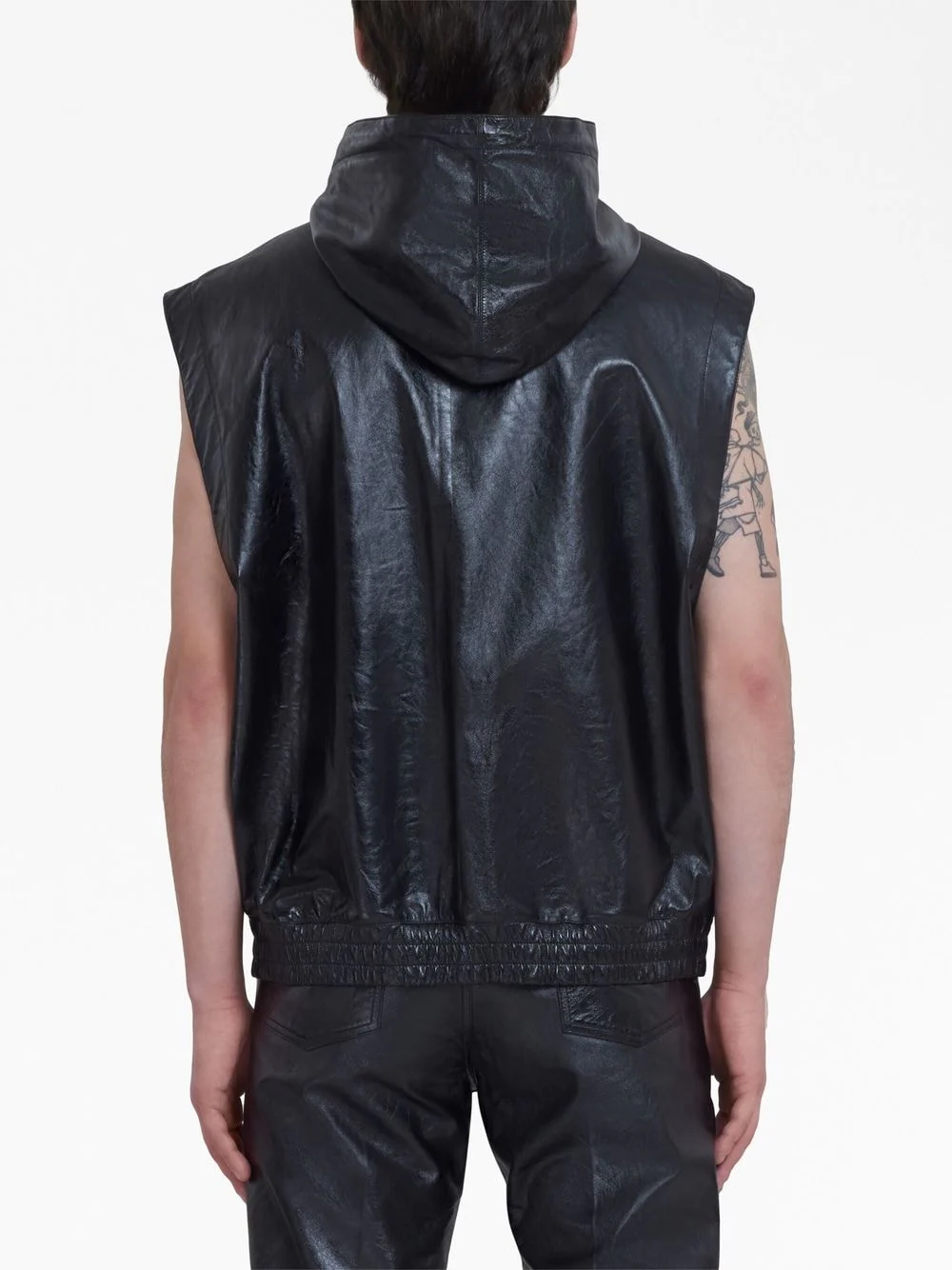 Sleeveless Leather Jacket - Image 3