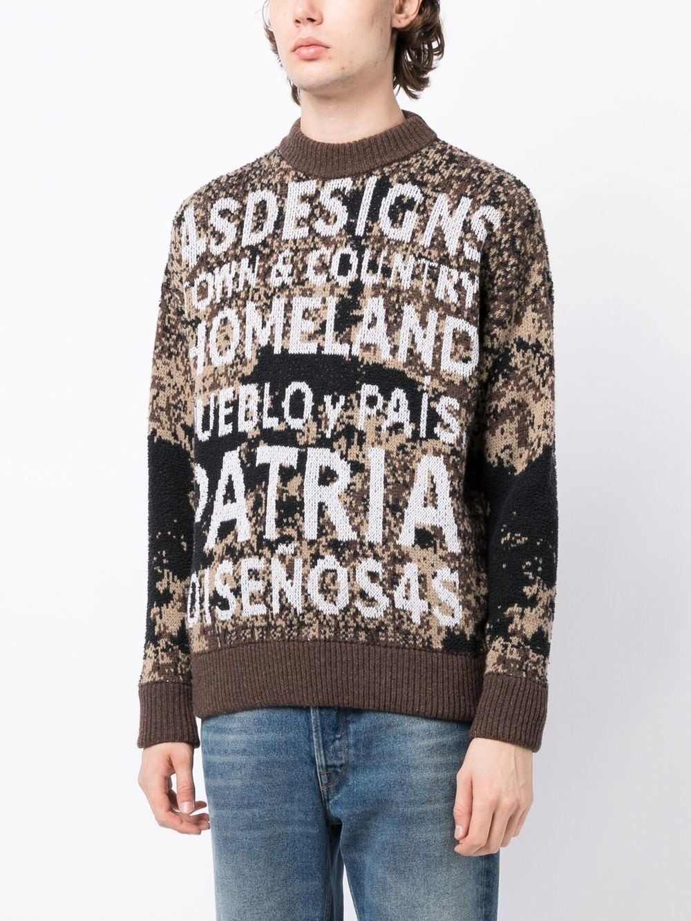 Slogan Intarsia-Knit Sweatshirt - Image 4
