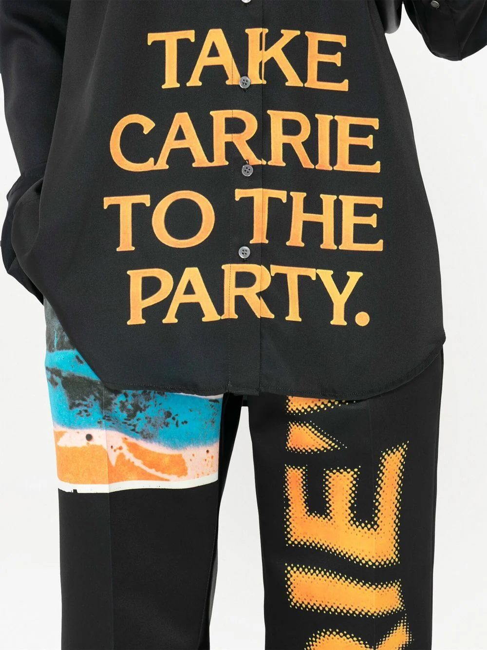 Slogan-Print Cotton Shirt - Image 3