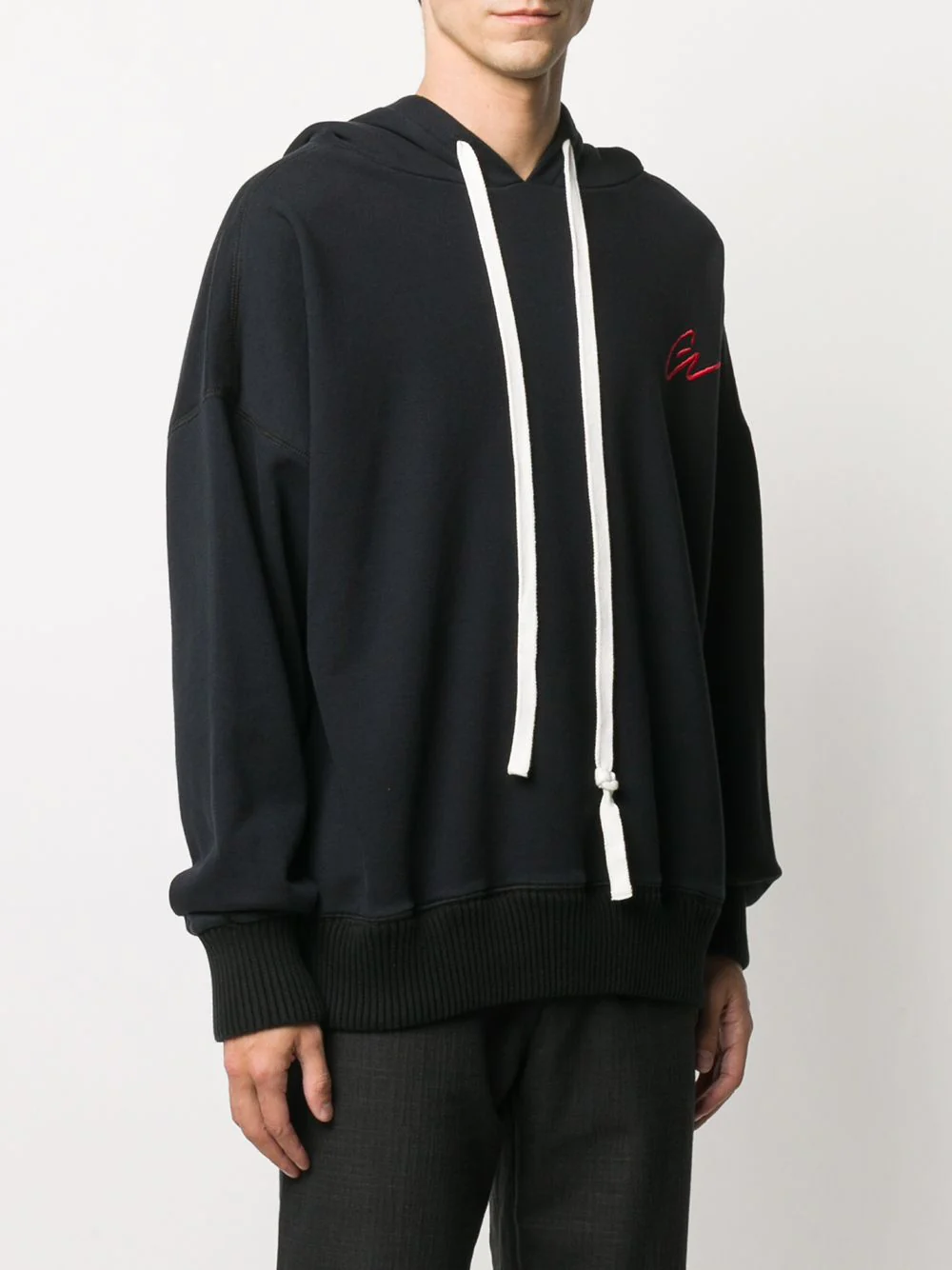 Slouchy Logo Embroidered Hoodie - Image 3