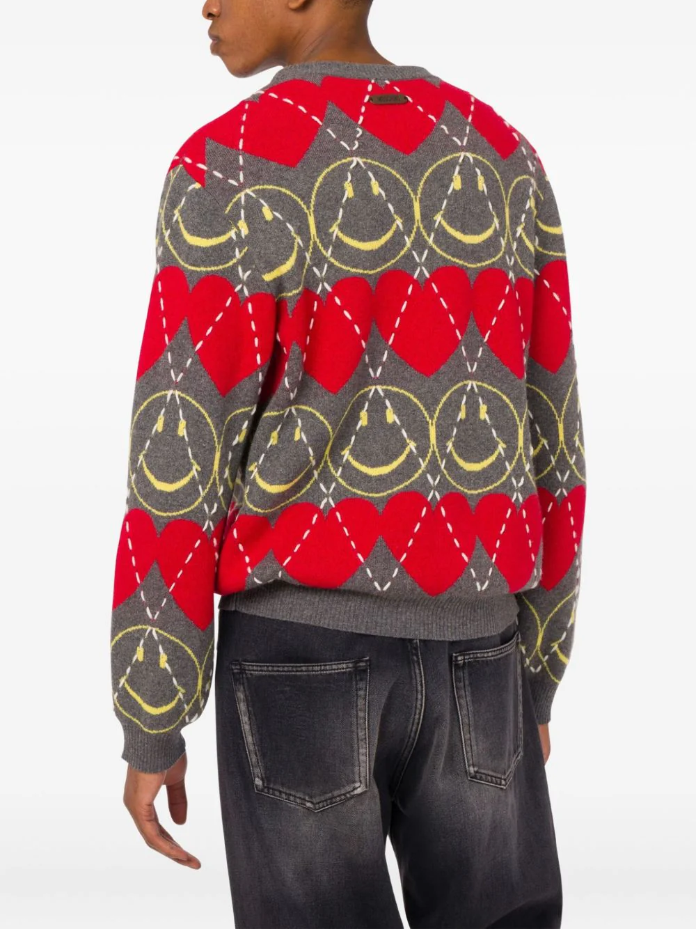 Smiley-Face Heart-Pattern Sweater - Image 5