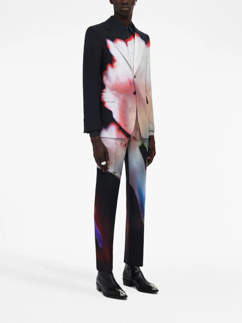 Solarised Flower Single-Breasted Blazer - Image 3
