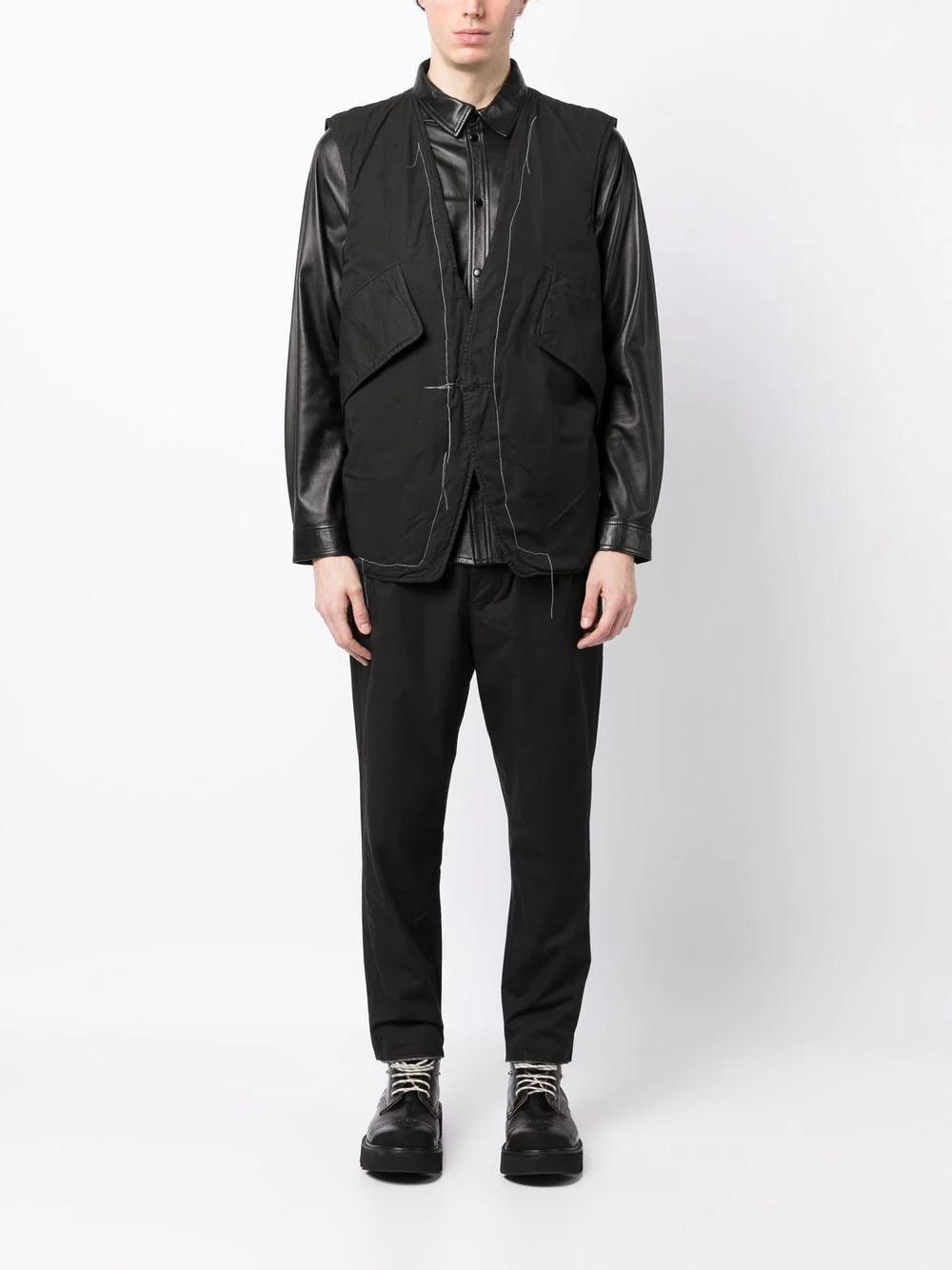Stitch-Detail V-Neck Gilet - Image 2