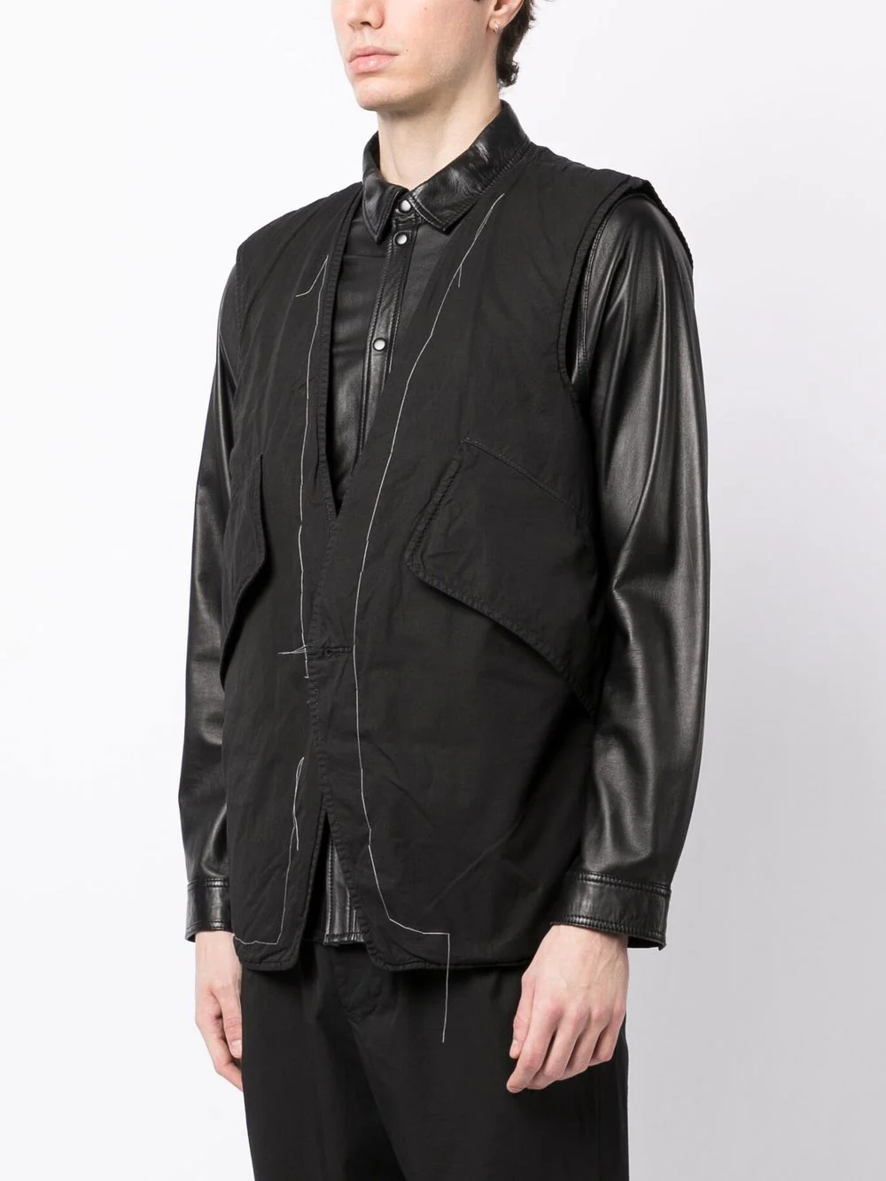 Stitch-Detail V-Neck Gilet - Image 5