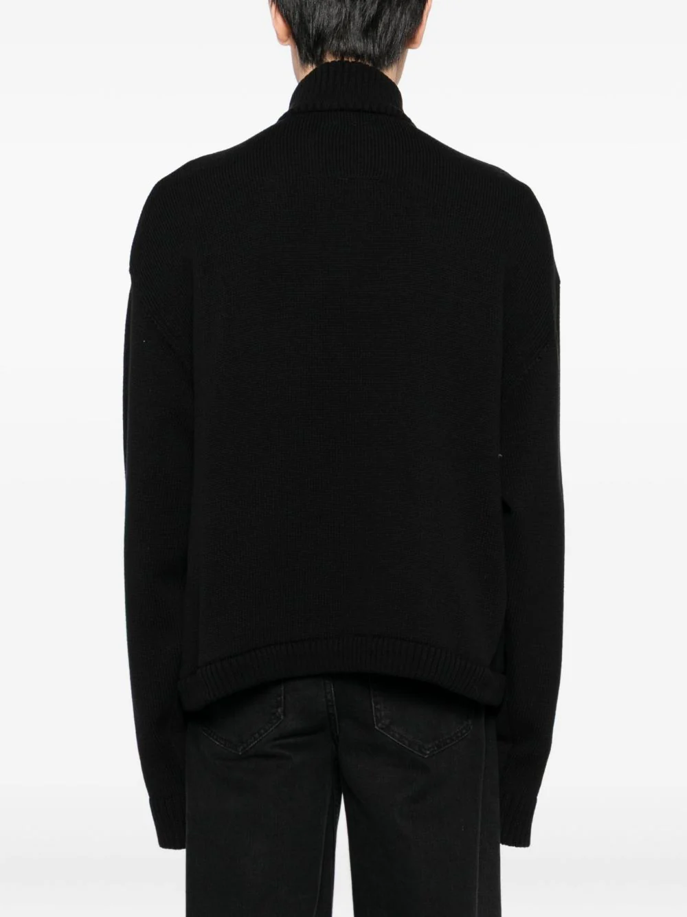Stripe-Detail High-Neck Cardigan - Image 2