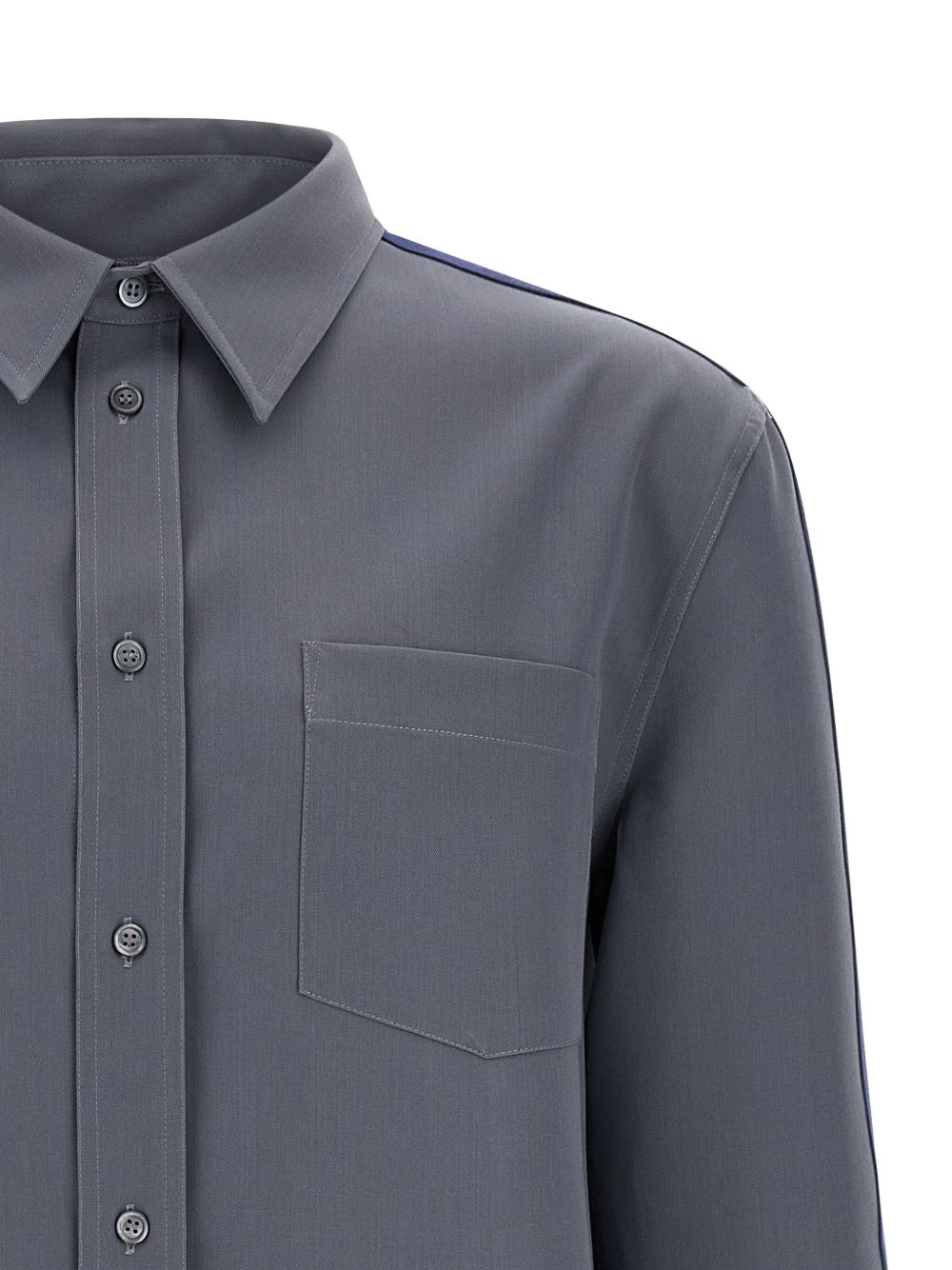 Stripe-Detail Virgin Wool Shirt - Image 4