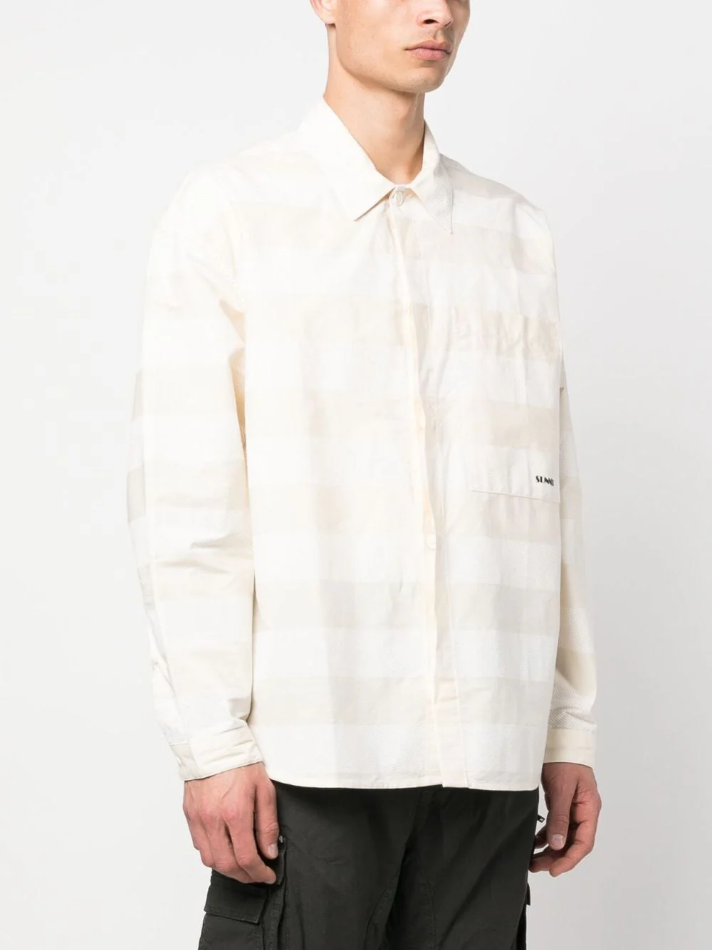 Stripe-Pattern Cotton Shirt - Image 2