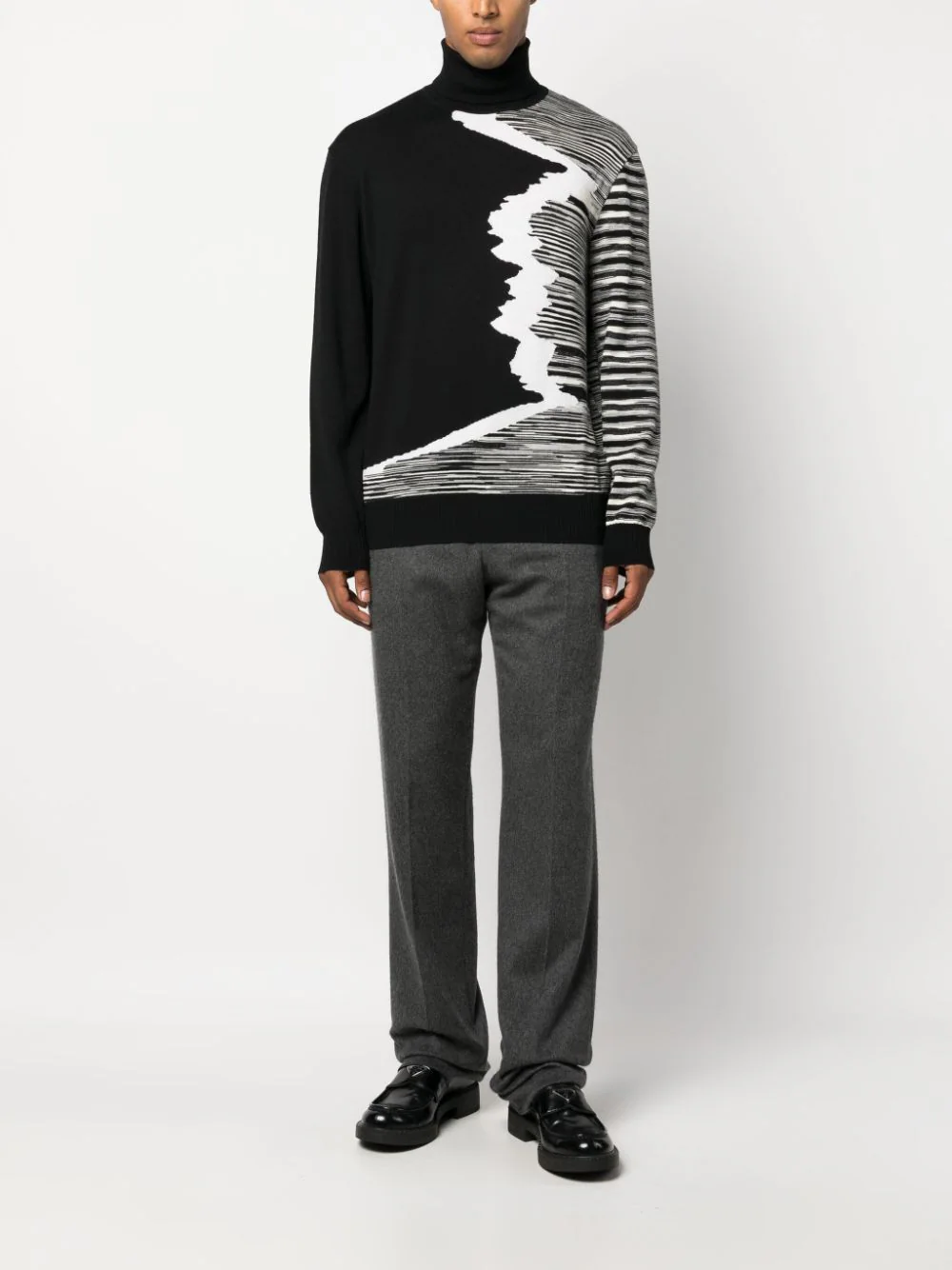 Stripe-Pattern Roll-Neck Jumper - Image 2
