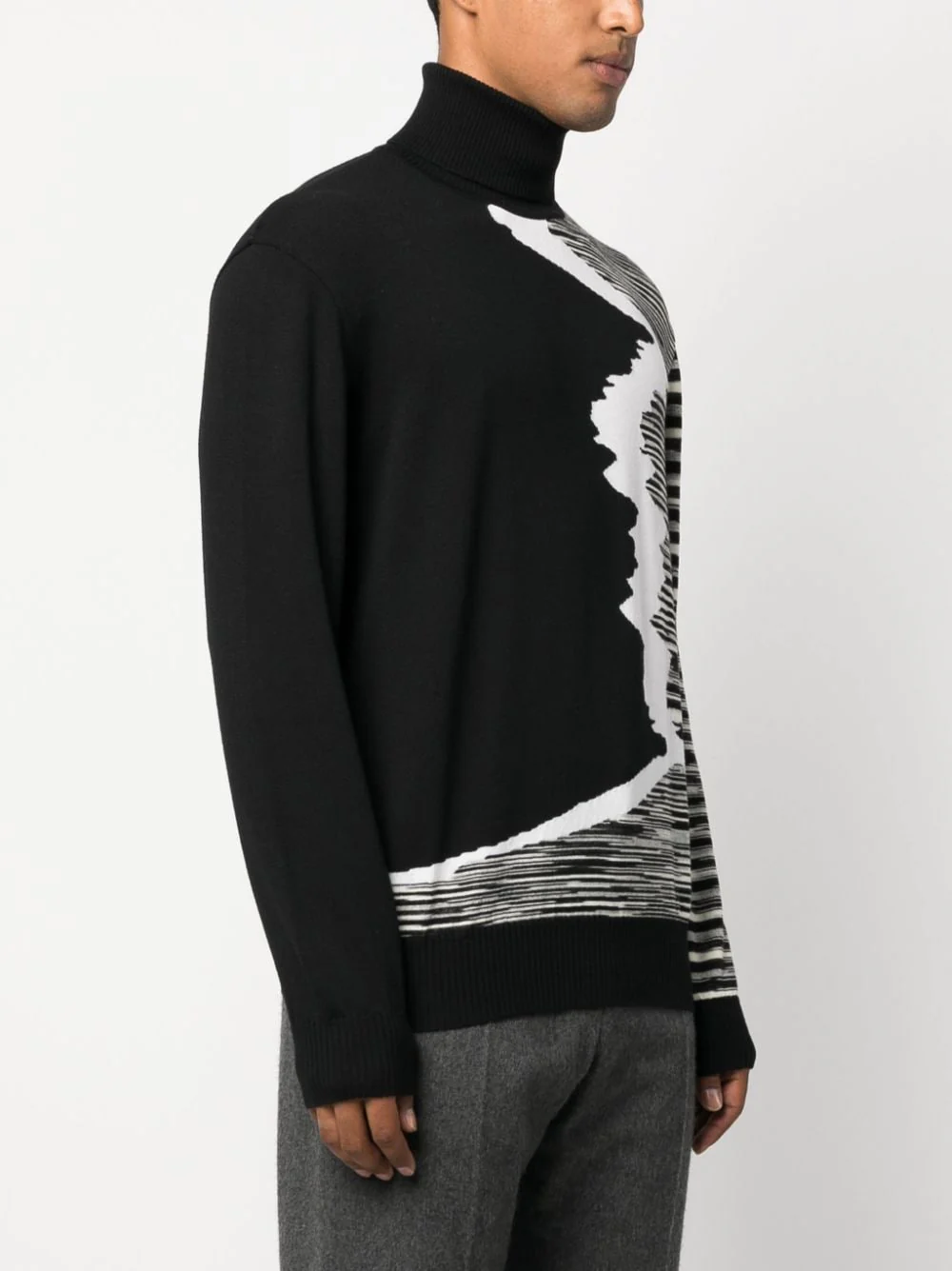 Stripe-Pattern Roll-Neck Jumper - Image 3