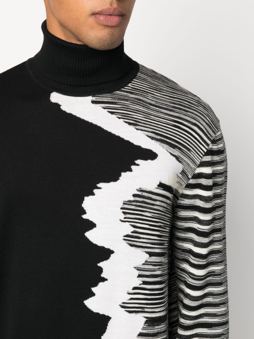 Stripe-Pattern Roll-Neck Jumper - Image 5