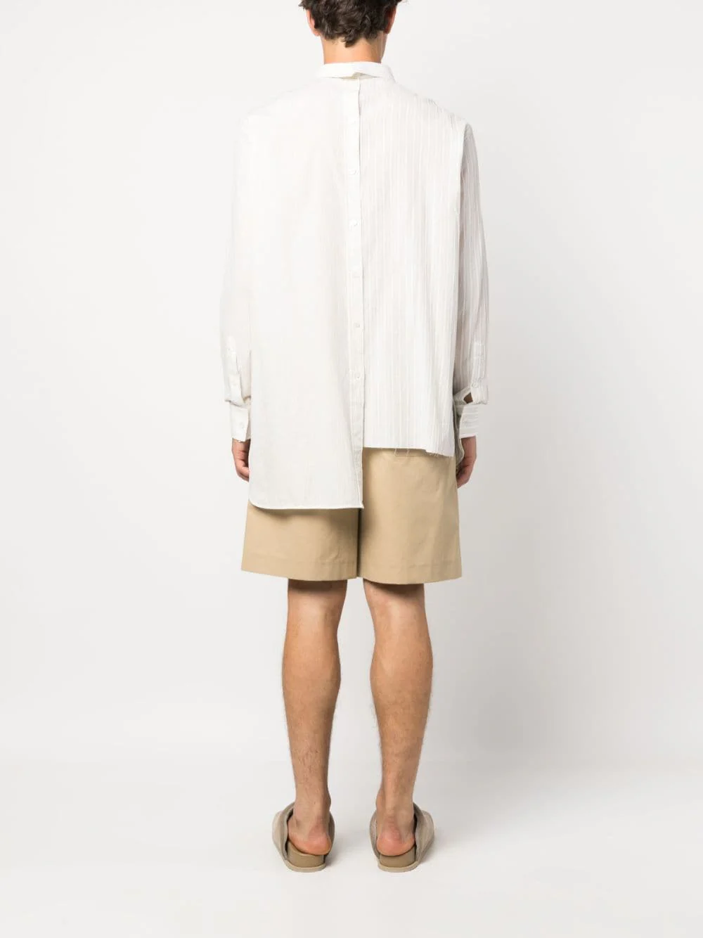 Striped Asymmetric-Hem Shirt - Image 3
