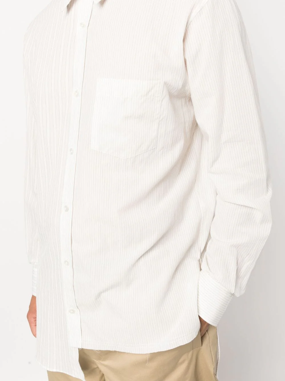 Striped Asymmetric-Hem Shirt - Image 4