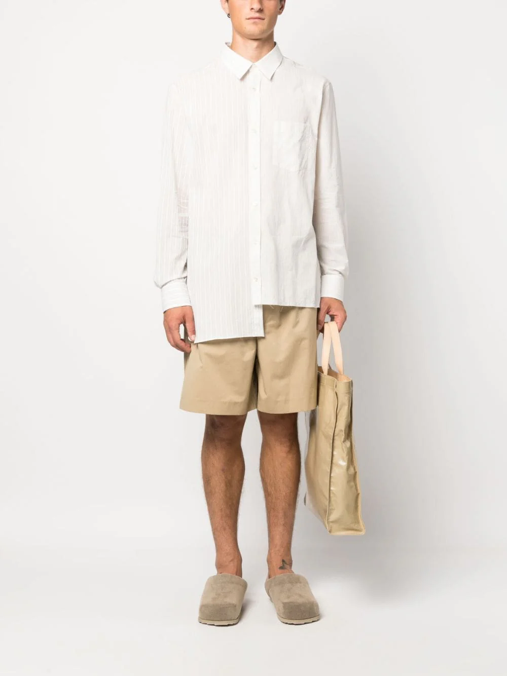 Striped Asymmetric-Hem Shirt - Image 5