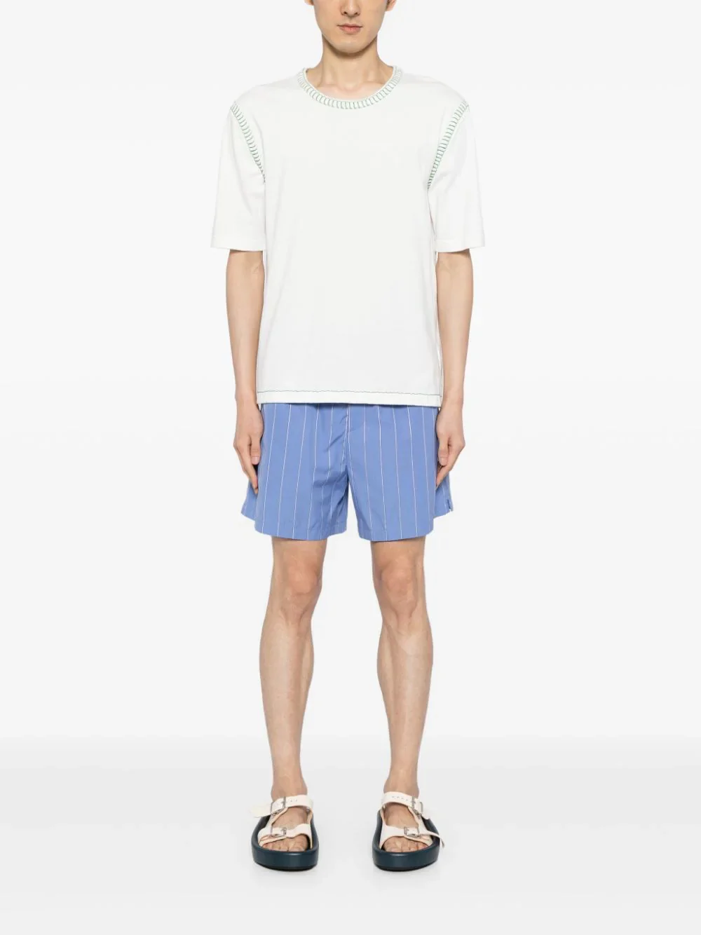 Striped Cotton Shorts - Image 2