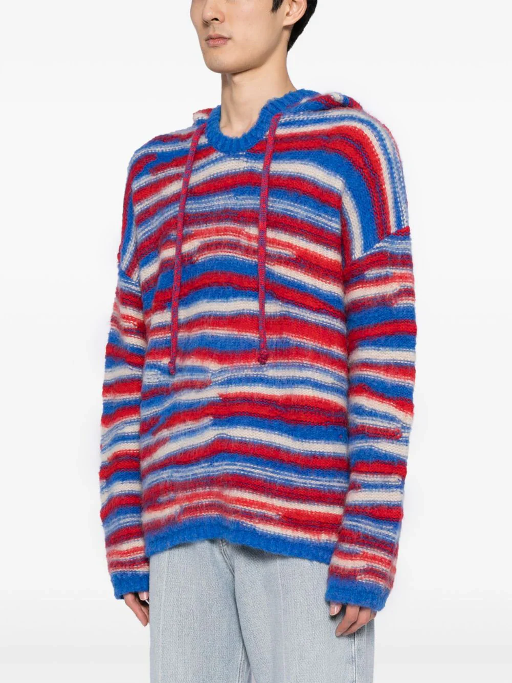 Striped Intarsia-Knit Hoodie - Image 3