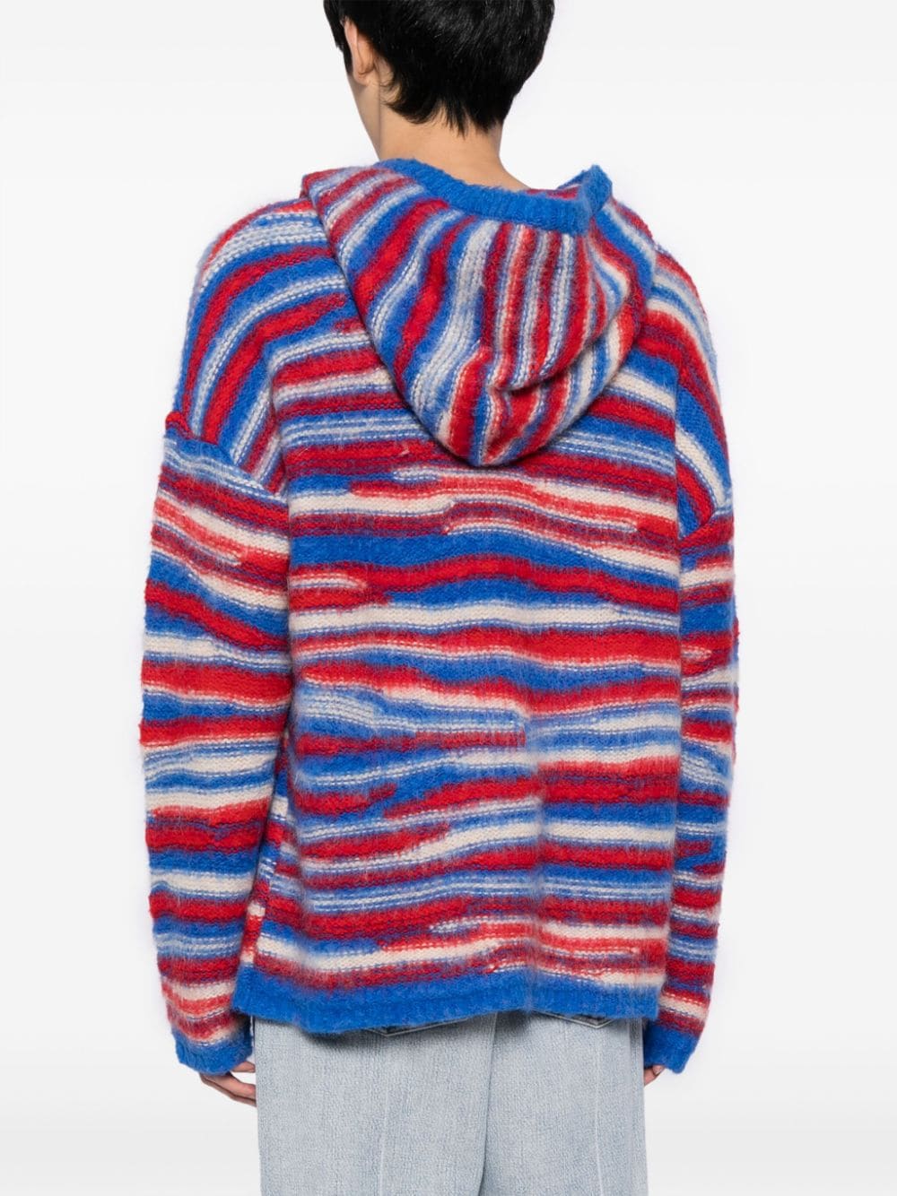 Striped Intarsia-Knit Hoodie - Image 4