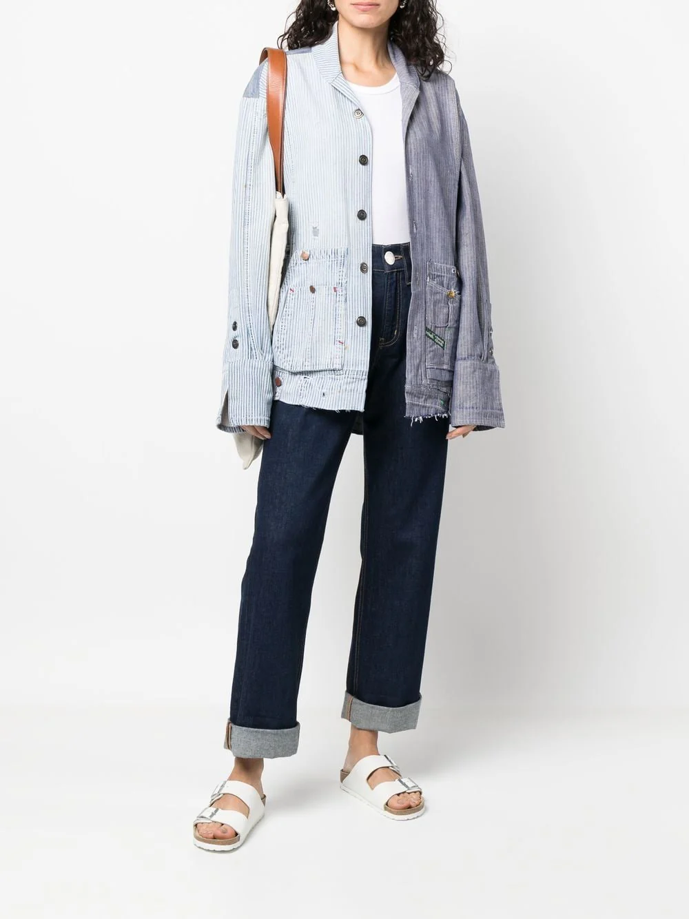 Striped Patchwork Cotton Shirt - Image 5