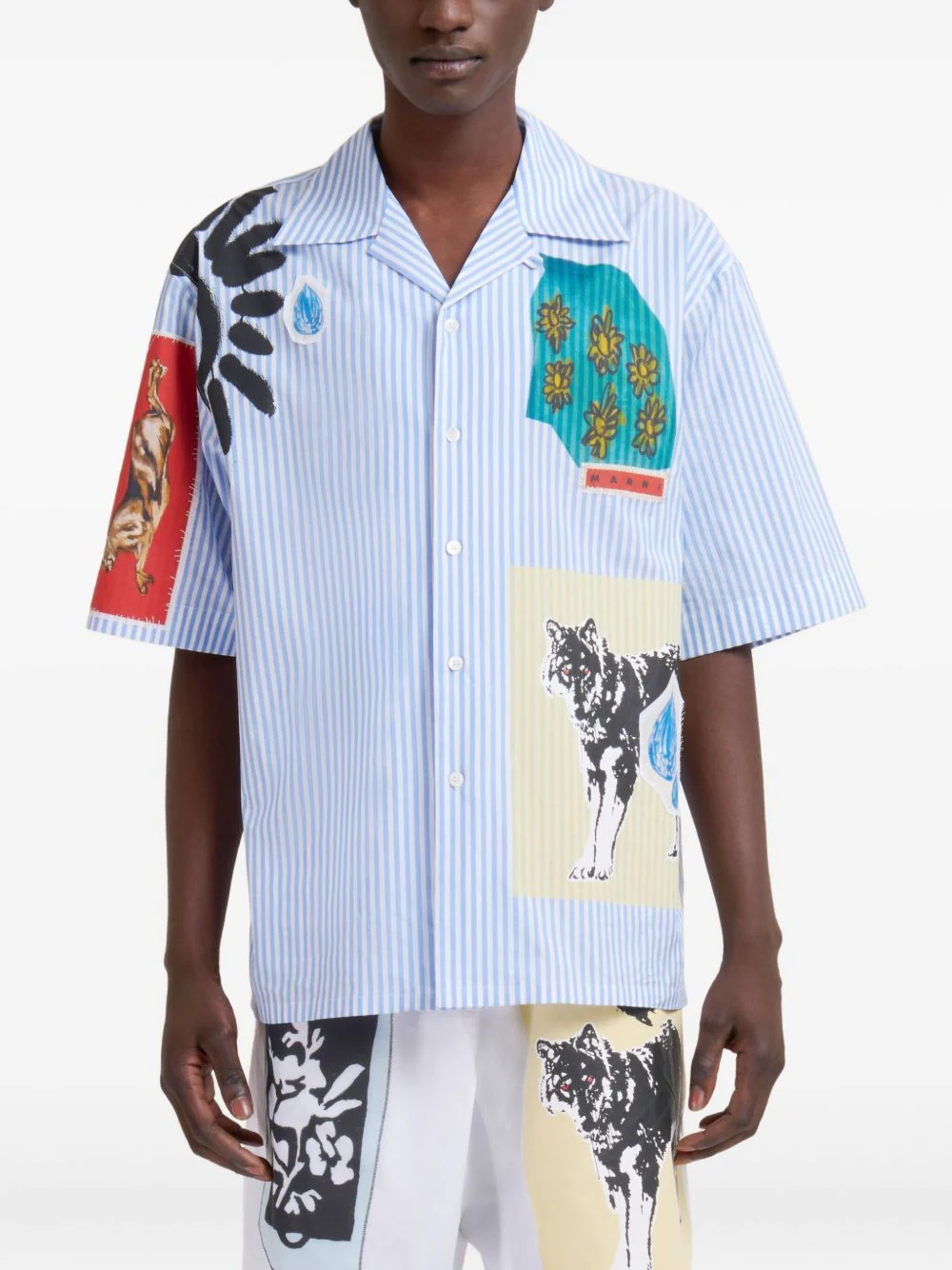 Striped Patchwork Shirt - Image 2