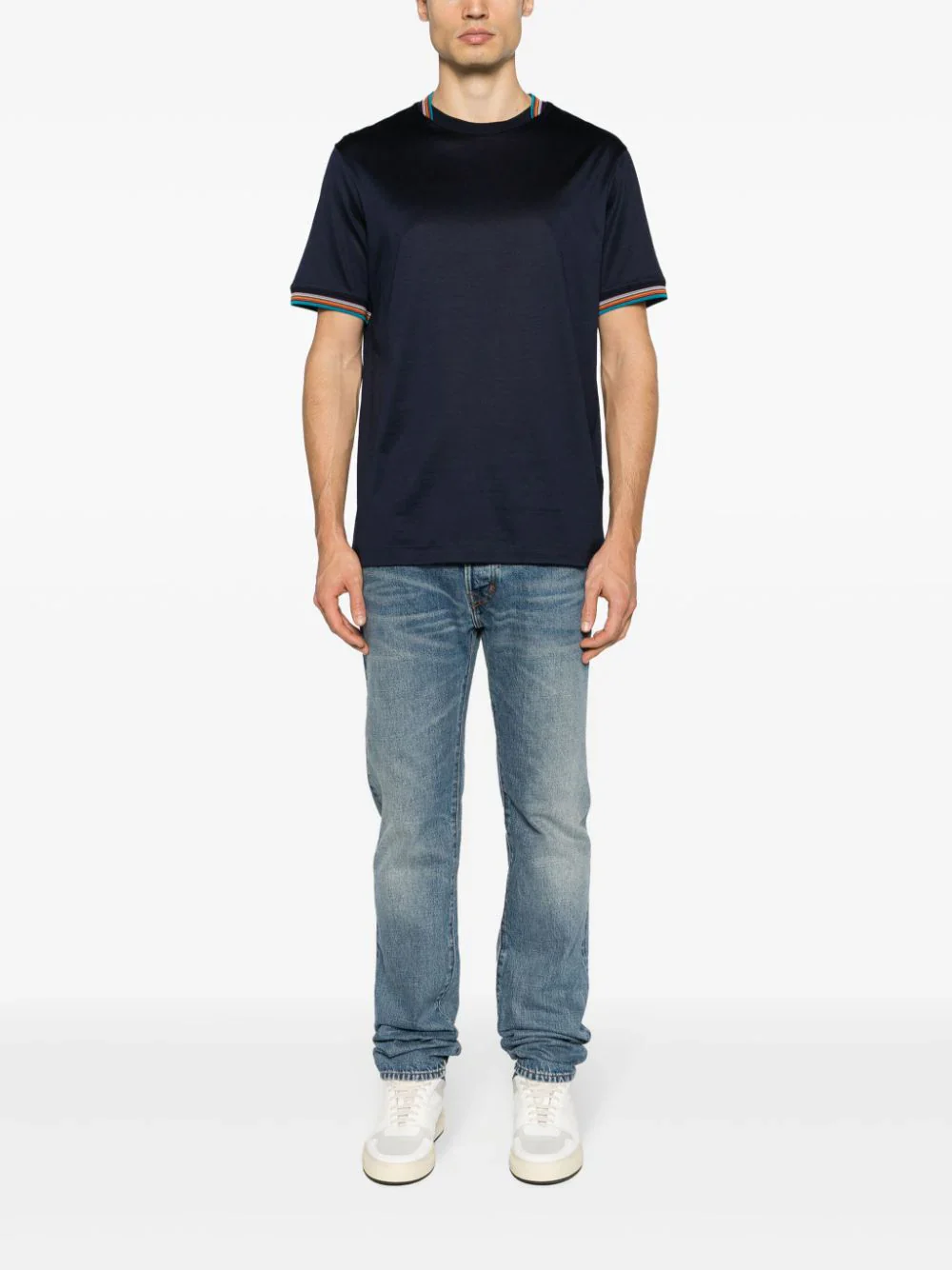 Striped-Trim Cotton T-Shirt - Image 2
