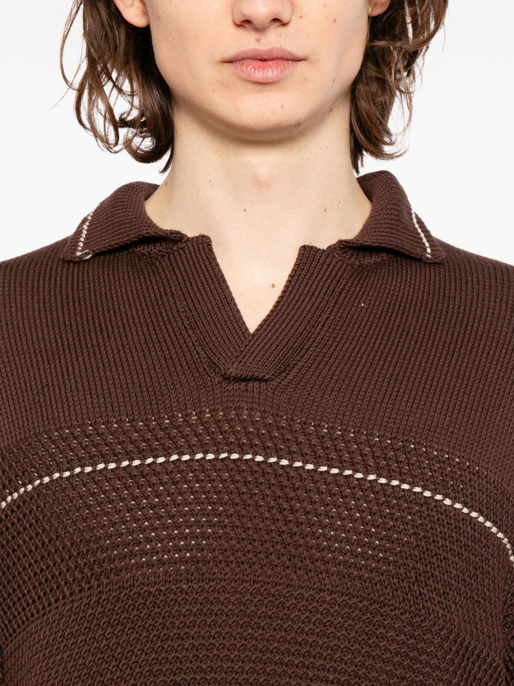 Striped V-Neck Jumper - Image 3
