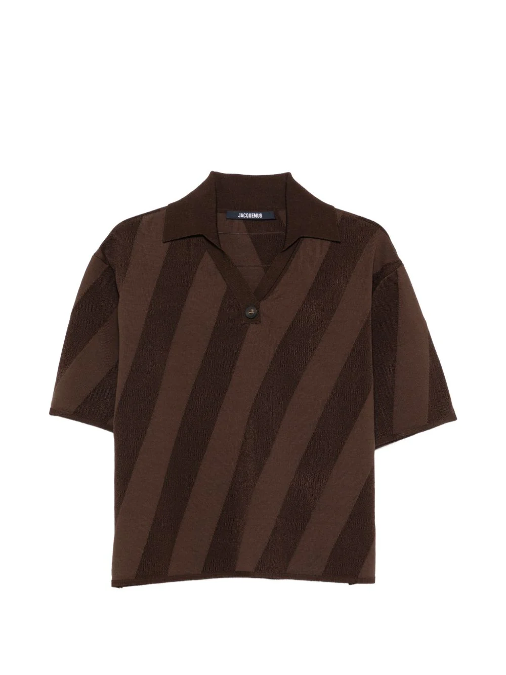 Stripped V-Neck Polo Shirt