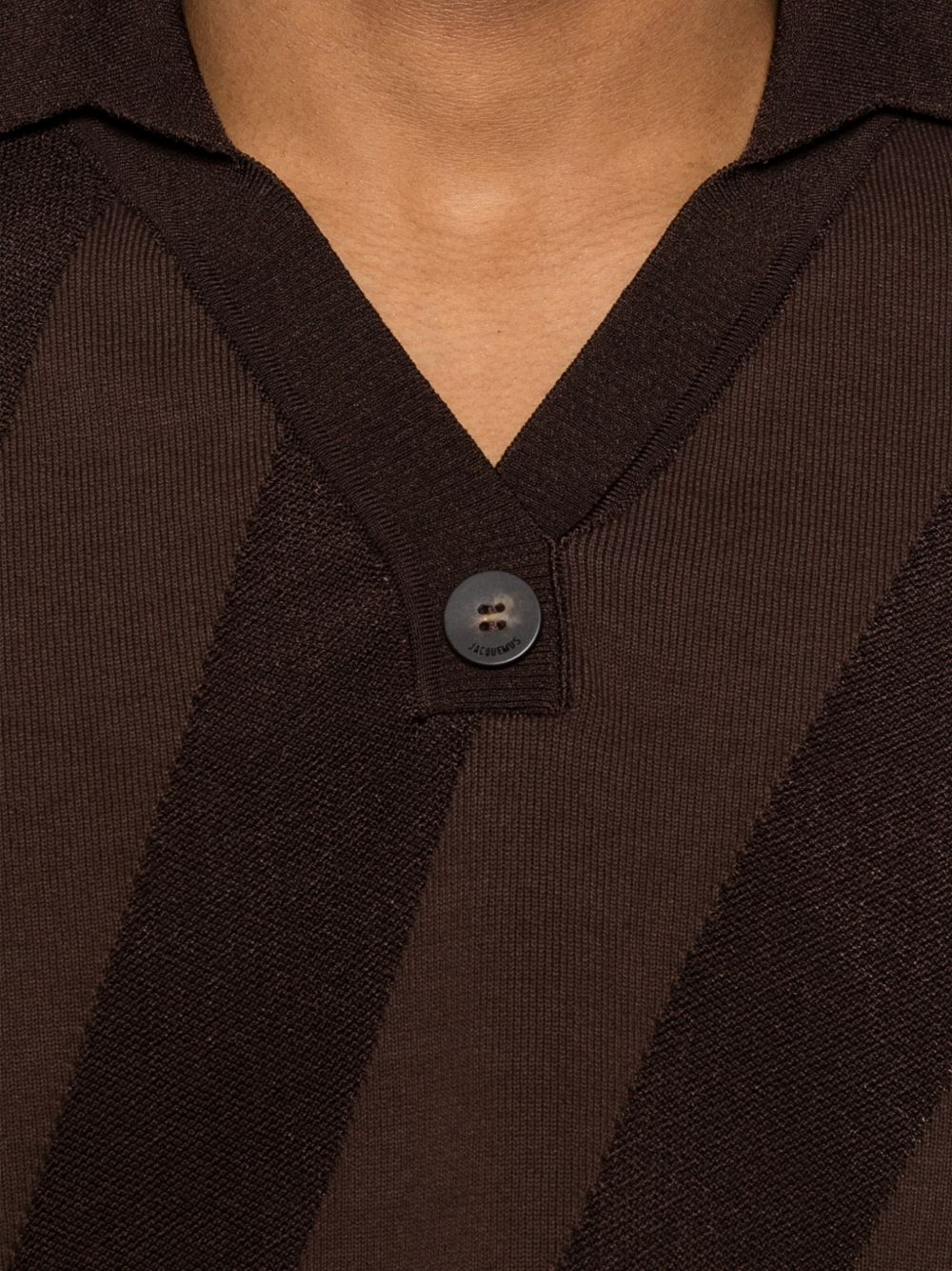 Stripped V-Neck Polo Shirt - Image 2
