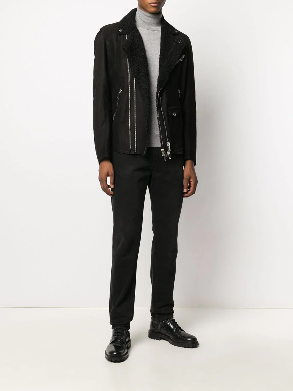 Suede Biker Jacket - Image 5