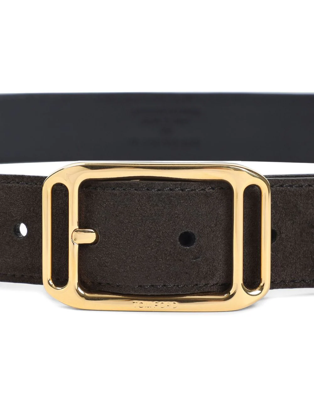 Suede Leather Gold-Buckle Belt - Image 2