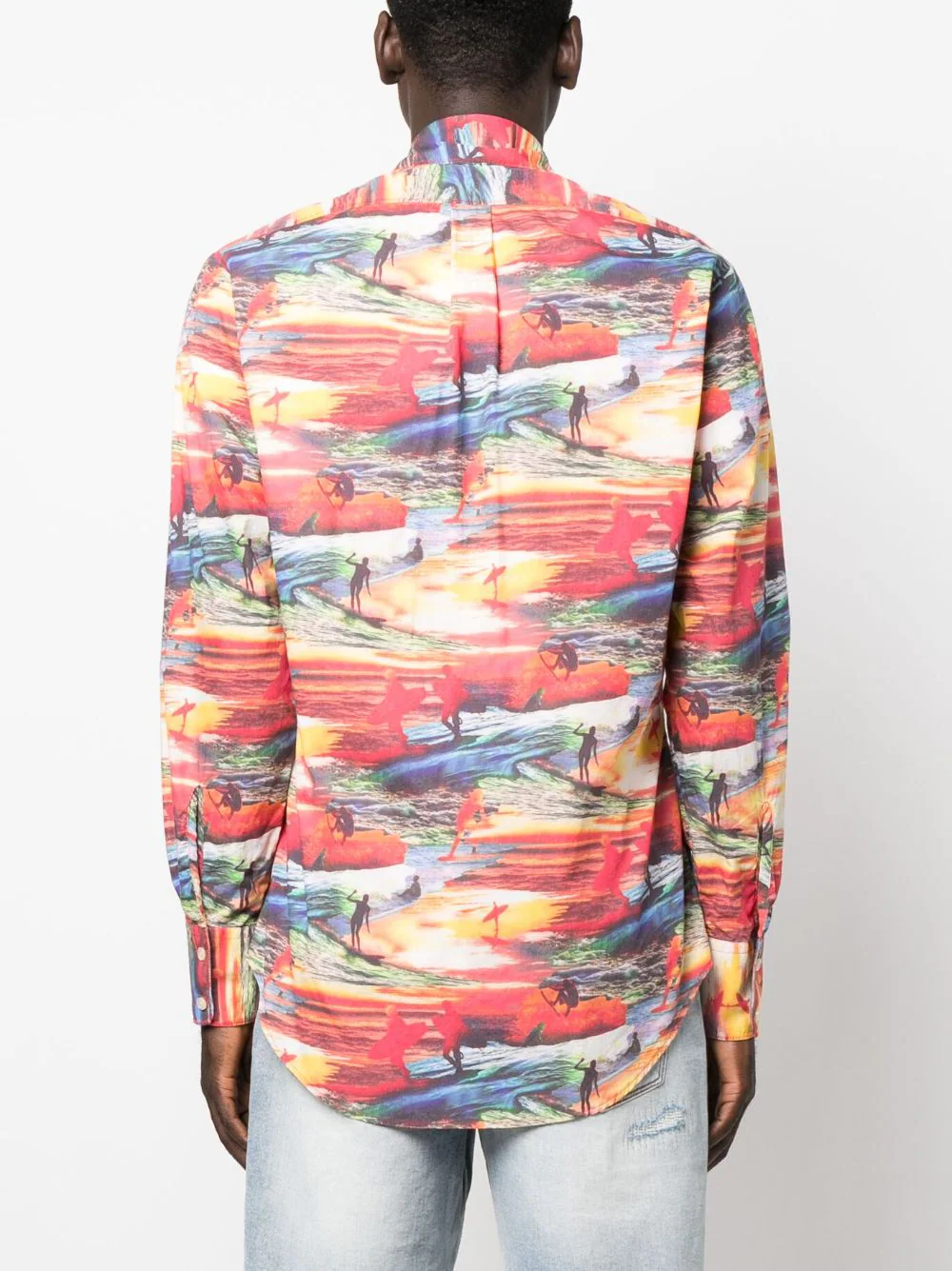 Sunset-Print Cotton Shirt - Image 3