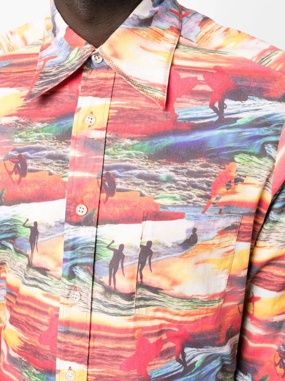 Sunset-Print Cotton Shirt - Image 4