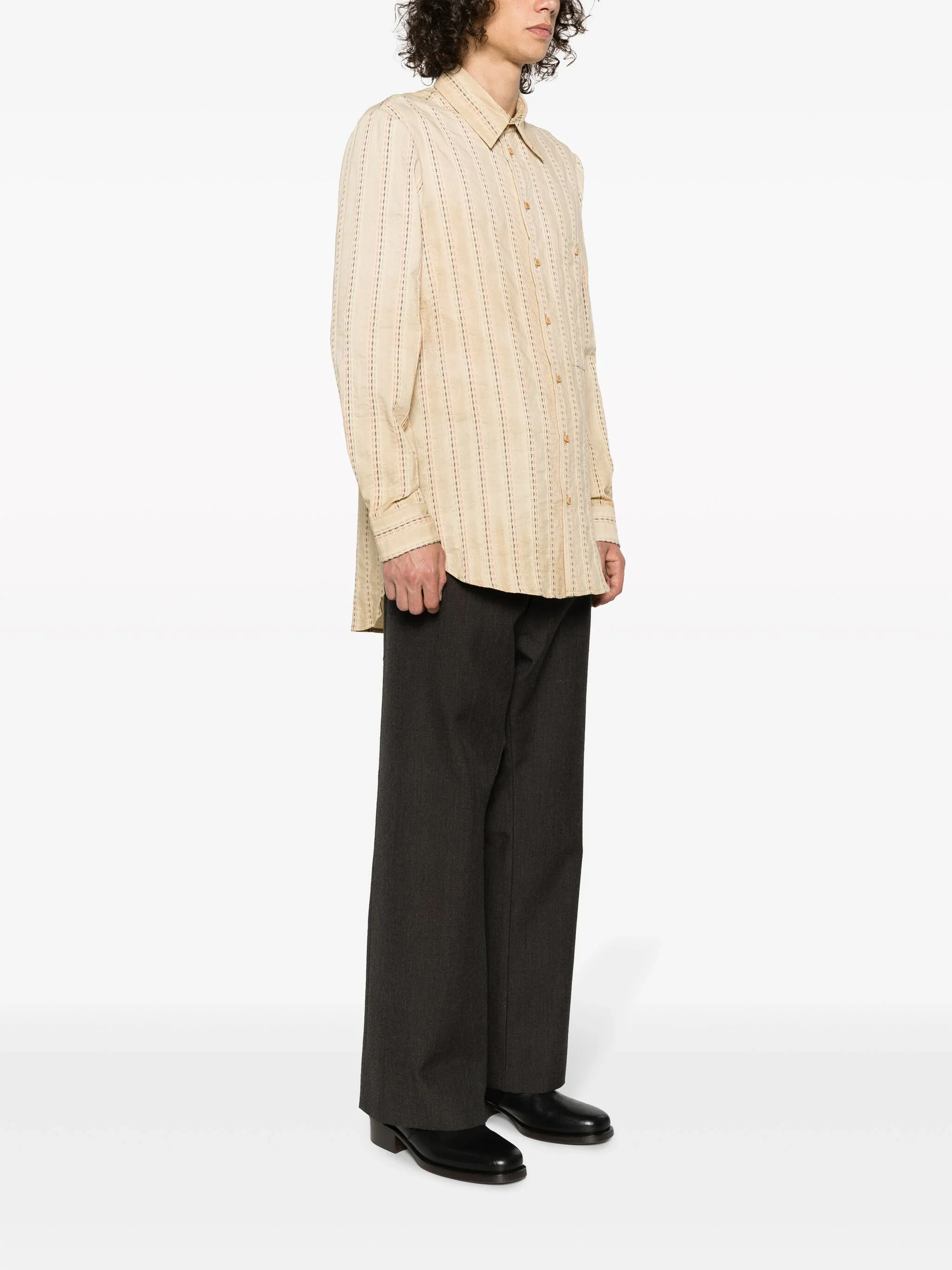 Tab Striped Cotton Shirt - Image 3