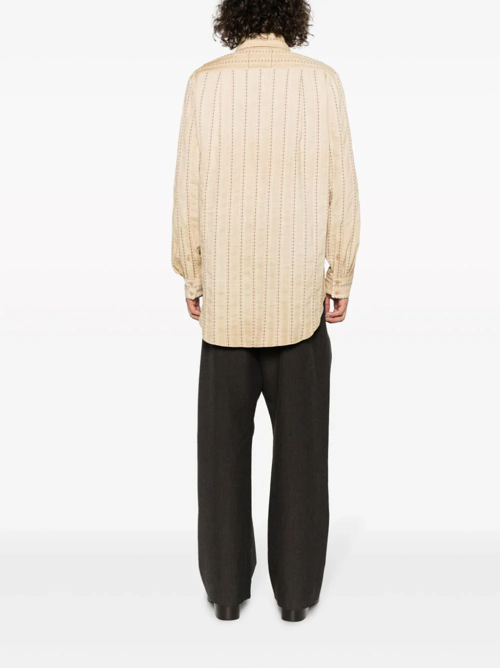 Tab Striped Cotton Shirt - Image 4