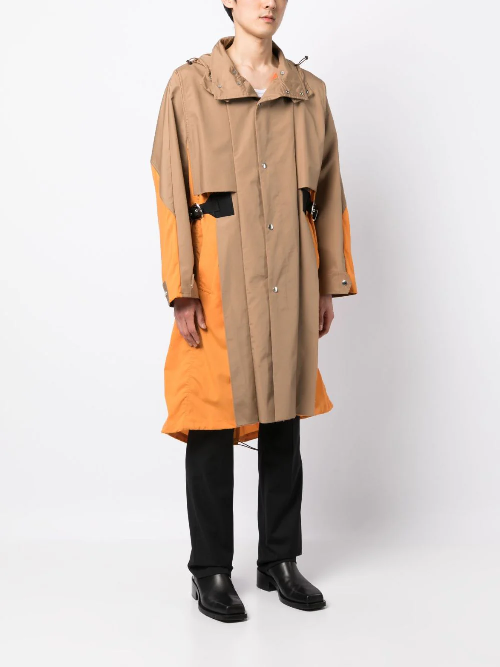 Taffeta Detachable-Hood Midi Coat - Image 3