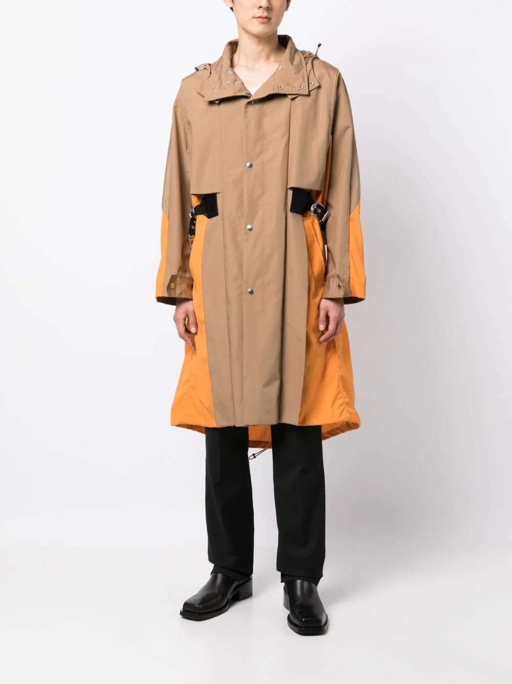 Taffeta Detachable-Hood Midi Coat - Image 4
