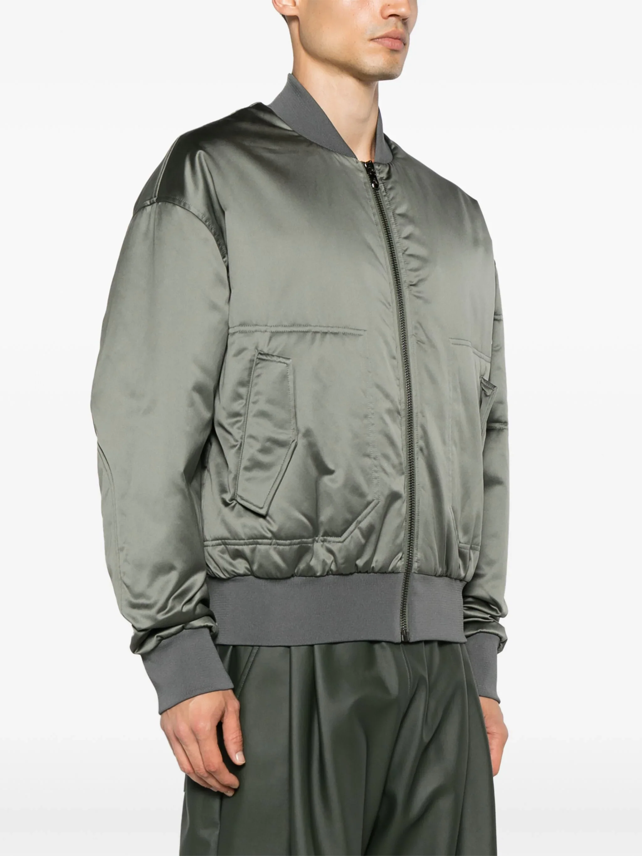 Tape-Detail Zip-Up Bomber Jacket - Image 3