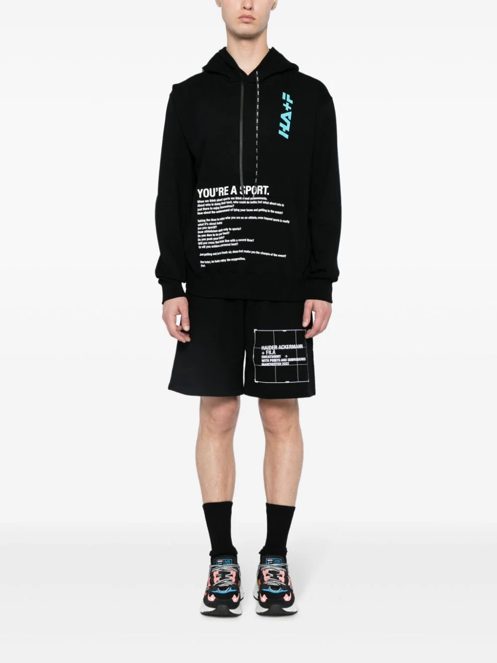 Text-Print Cotton Hoodie - Image 2