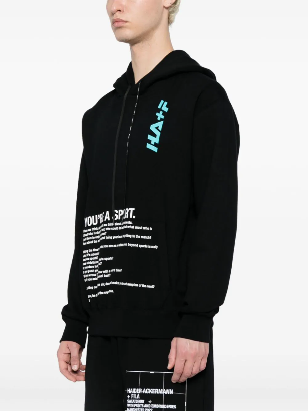 Text-Print Cotton Hoodie - Image 3