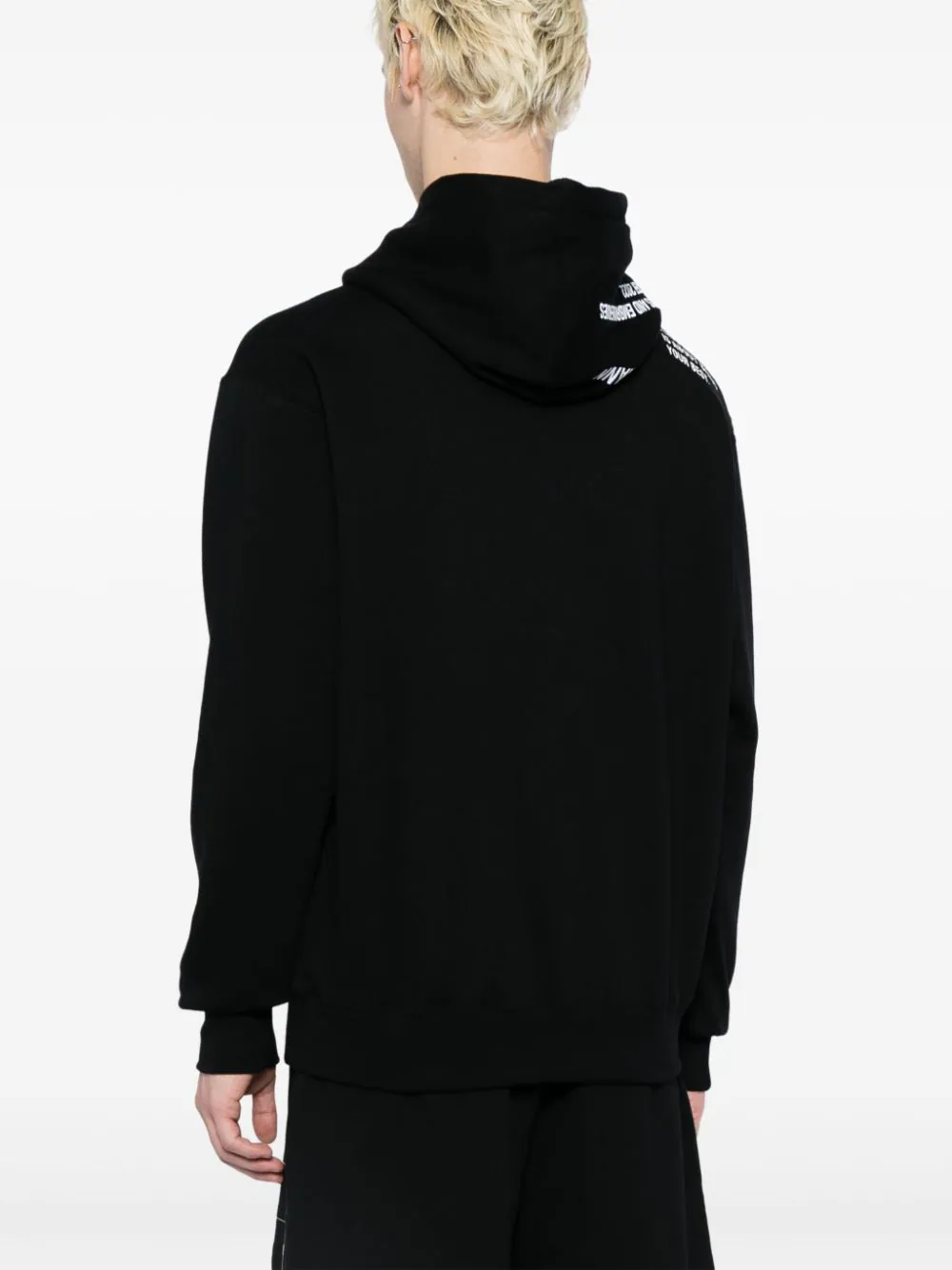 Text-Print Cotton Hoodie - Image 4