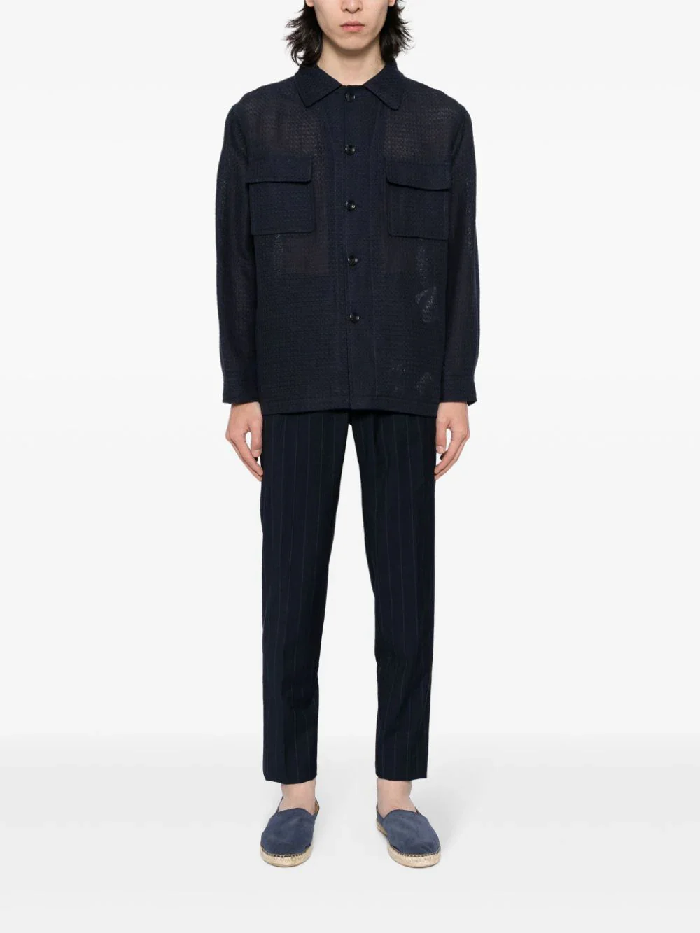 Textured-Finish Button-Down Jacket - Image 2