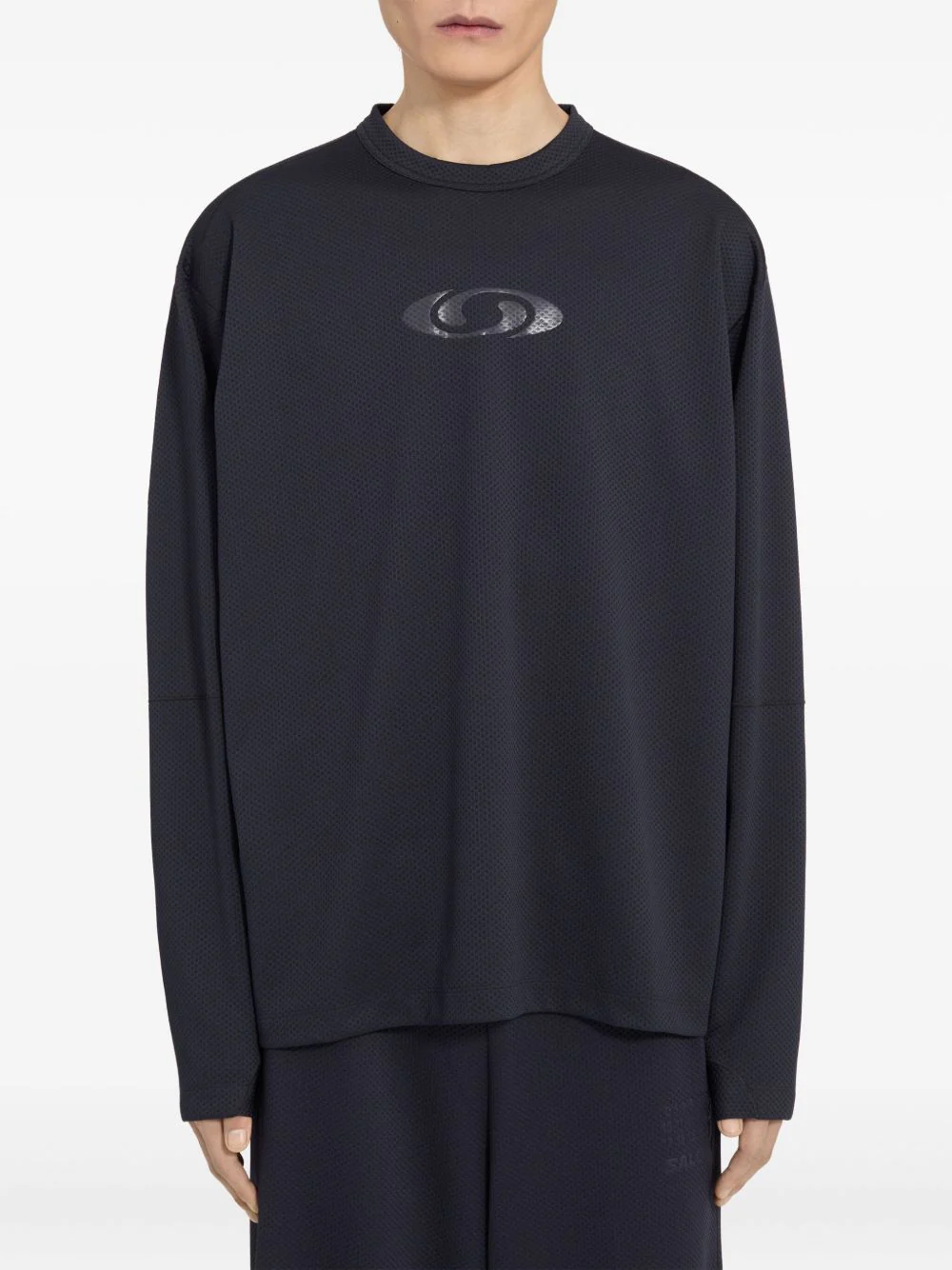 Textured Logo Long-Sleeved T-Shirt - Image 5