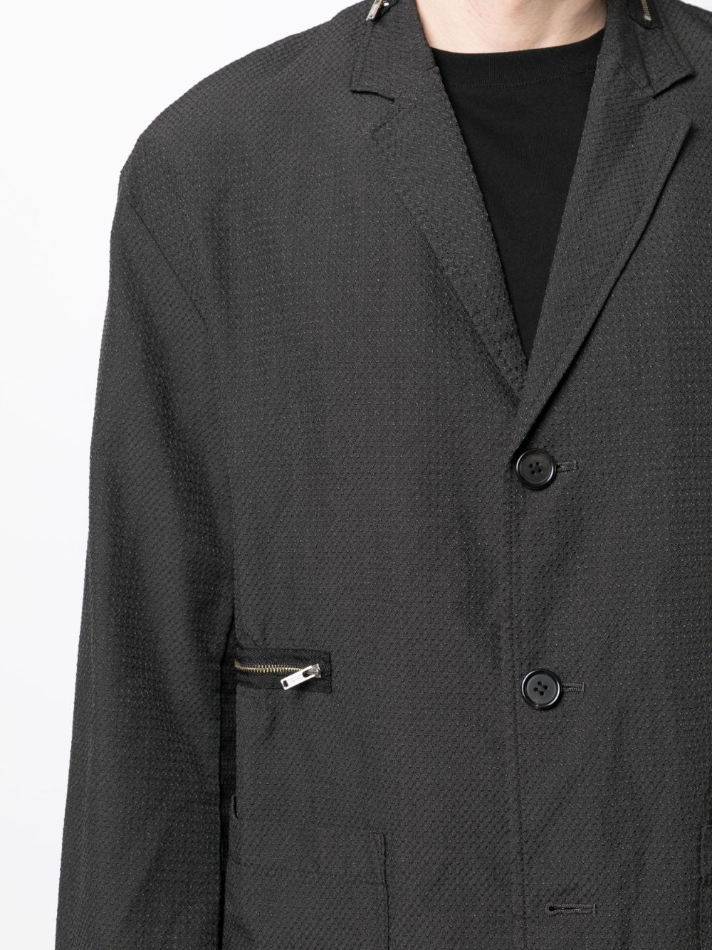 Textured Single-Breasted Blazer - Image 5