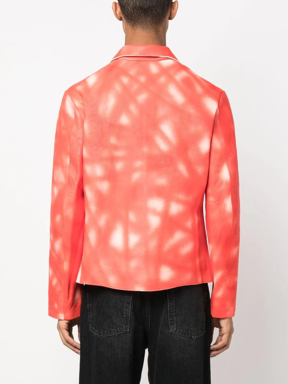 Tie Dye-Print Leather Jacket - Image 3
