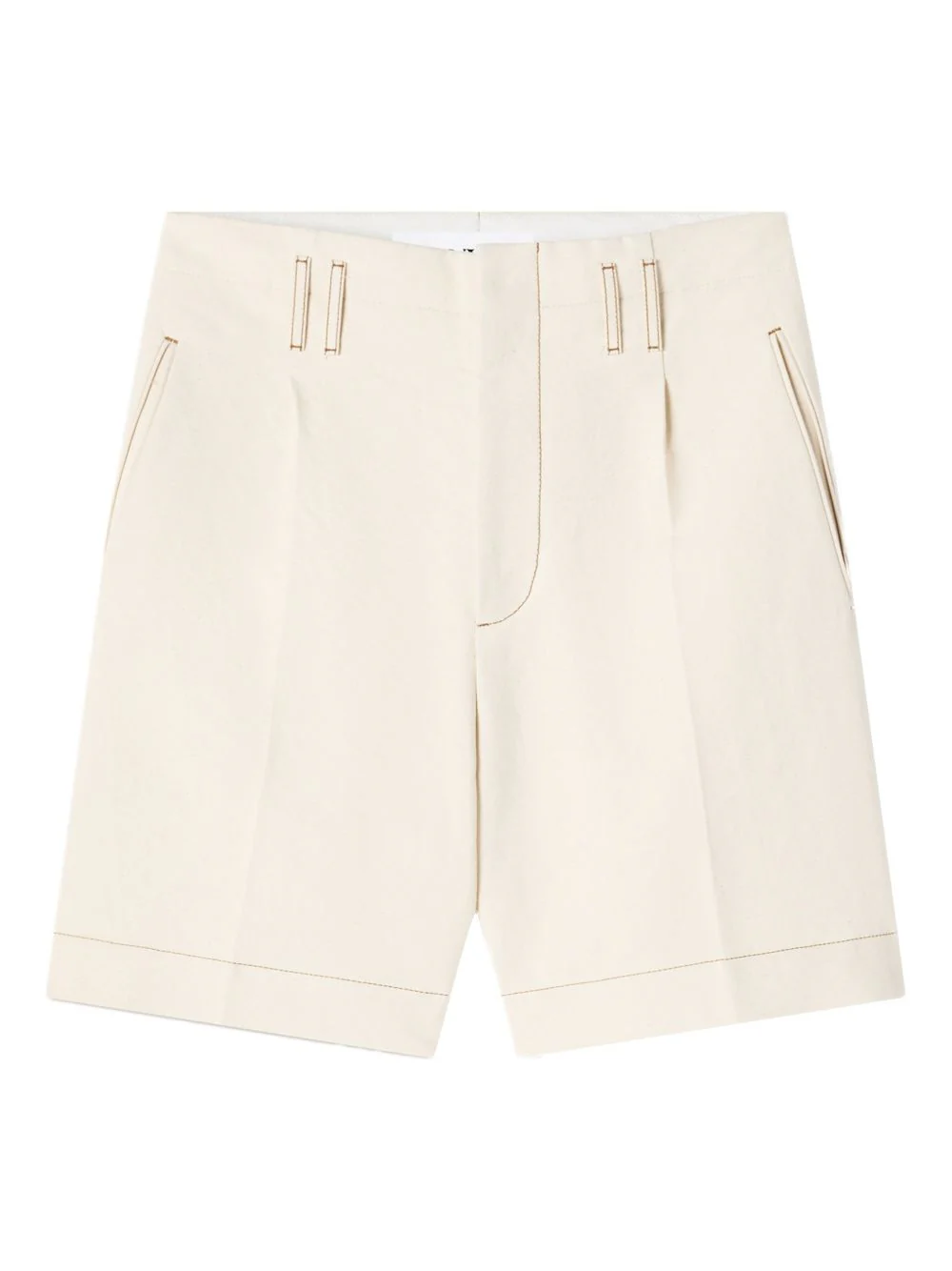 Topstitch Cotton Shorts