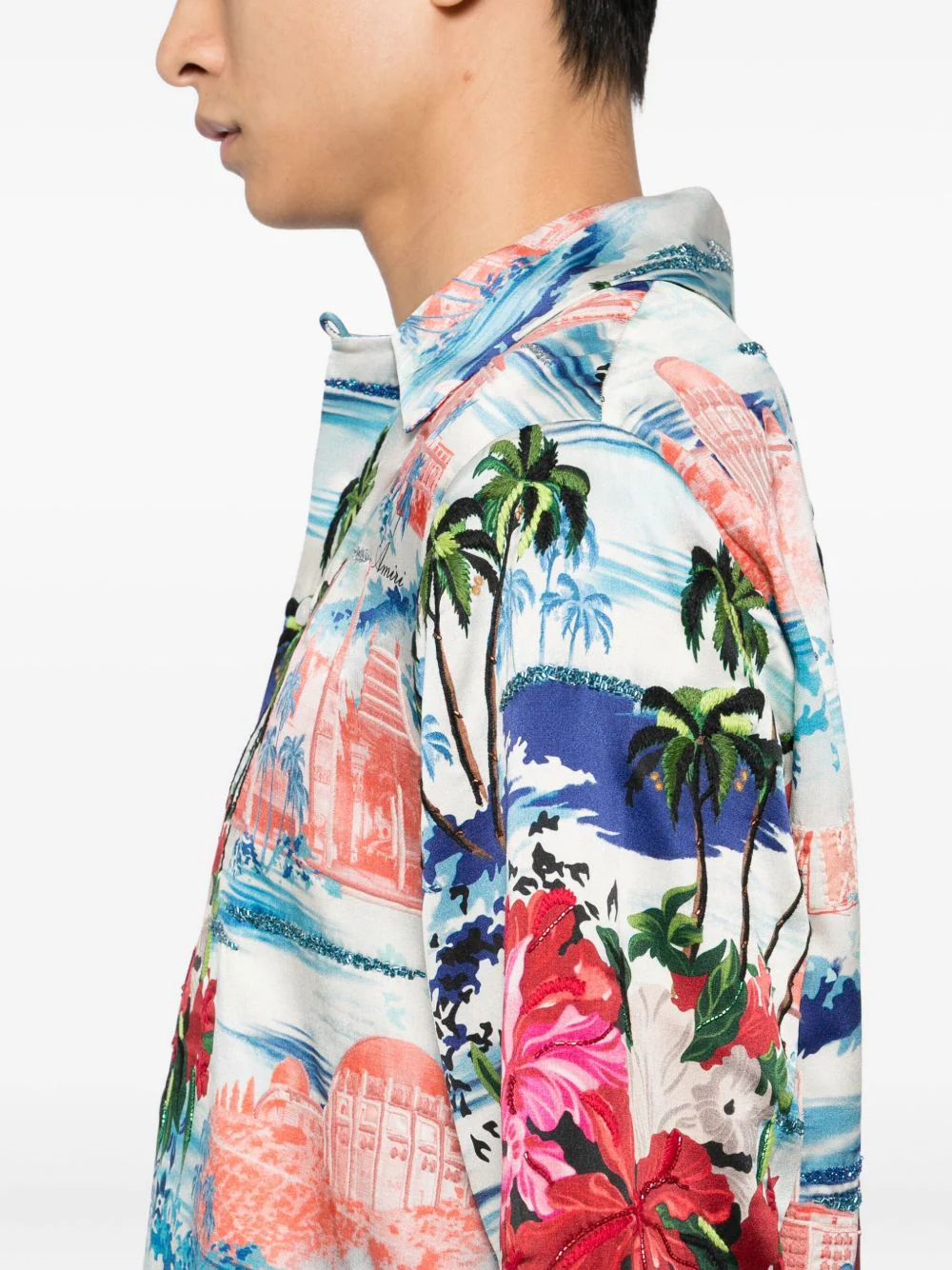 Tropical-Print Short-Sleeve Shirt - Image 3